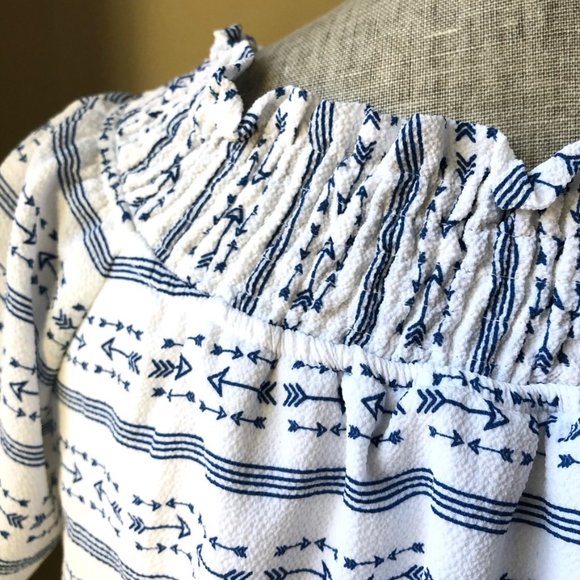 Flutter Sleeve Stripes & Arrows Top - Picture 9 of 12